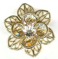 1 20mm Swarovski Crystal Beadable Flower Component (gold setting)